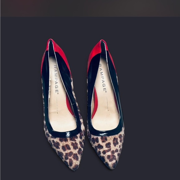 Rampage Red and Leopard Print Heels - Picture 7 of 8